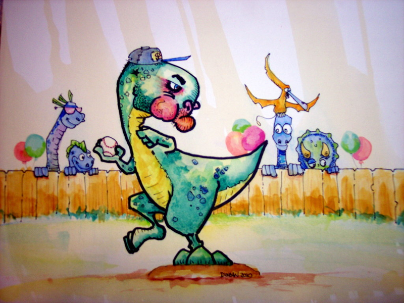 Illustration for article titled A Children's Treasury Of Dinosaurs Playing Sports